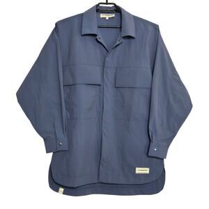 The Giving Movement Nylon Oversized Shacket Jacket Re-Shell 100 M/L Blue Unisex